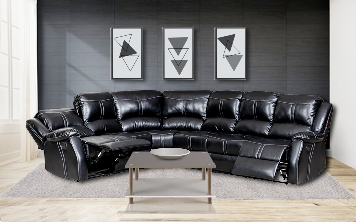 Lorraine Bel-Aire Ebony Right Facing Reclining Sectional